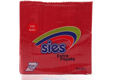 Lüx Renkli Peçete Çift Kat 33x33 1/4-1/8 Katlamalı